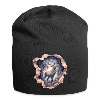 Deer Starry Sky - Jersey Beanie - black - Front