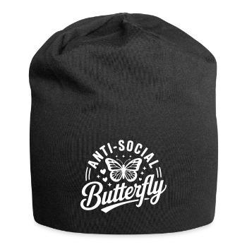 Antisoziales Schmetterlingslogo - Jersey-Beanie - Schwarz - Vorne