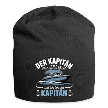 Kapitän Boot Bootsführerschein - Jersey-Beanie - Schwarz - Vorne