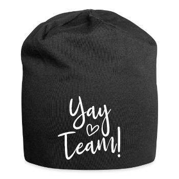Hourra, l’équipe ! Hourra, équipe de fans de sport sans méfiance - Bonnet en jersey - noir - Devant