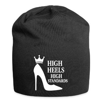High Heels High Standards: Power-Statement Queen - Jersey-Beanie - Schwarz - Vorne