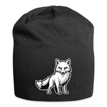 Arctic Fox Arctic White Animal Nature Logo - Jersey Beanie - black - Front