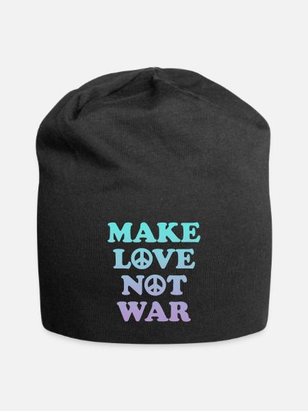 Make Love not War - Jersey-Beanie - Schwarz