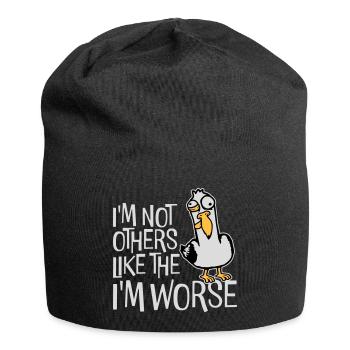 Verrückte Möwe I'm Not Like The Others I'm Worse - Jersey-Beanie - Schwarz - Vorne