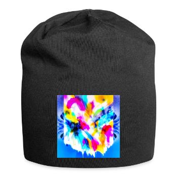 Explosion of colour in watercolour - Jersey Beanie - black - Front