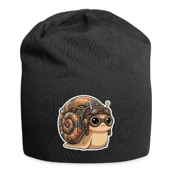 Snail Aviator Steampunk Shell Copper - Jersey Beanie - black - Front