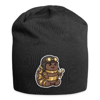 Chenille Steampunk Ingénieur Apprenti Laiton - Bonnet en jersey - noir - Devant