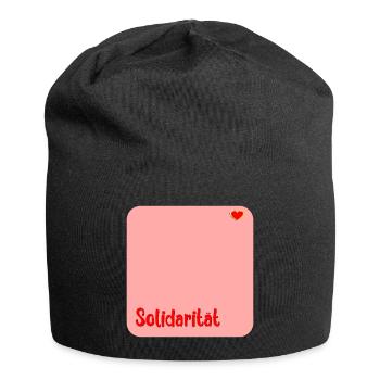 Solidarität Herz - Jersey-Beanie - Schwarz - Vorne