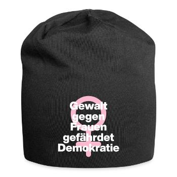 GEWALT GEGEN FRAUEN GEFÄHRDET DEMOKRATIE ♀ - Jersey-Beanie - Schwarz - Vorne