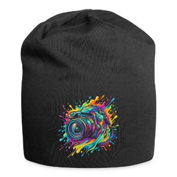 Kamera Fotografie Fotograf Spiegelreflex - Jersey-Beanie - Schwarz - Vorne