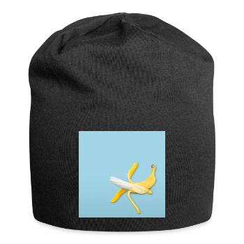 Banana Slip Funny Humor Design Minimal - Jersey-Beanie - Schwarz - Vorne