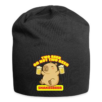 Zwei Bier oder nicht zwei Bier – Shakesbeer – Capybara - Jersey-Beanie - Schwarz - Vorne