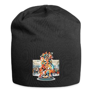Colour Swirls Encounters Sculpture - Jersey Beanie - black - Front