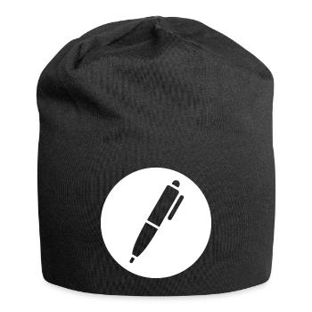 Stift, Kugelschreiber - Jersey-Beanie - Schwarz - Vorne