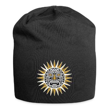 Sun-Maya-Inka-Gold- und Weißtotemgottheit - Jersey-Beanie - Schwarz - Vorne
