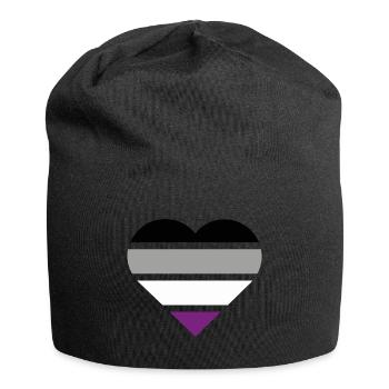 Pride Flag Heart · Asexual - Jersey-Beanie - Schwarz - Vorne