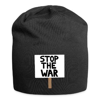 Panneau de protestation contre la guerre - Bonnet en jersey - noir - Devant