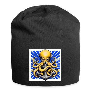 Octopus embraces an Anchor - Jersey Beanie - black - Front