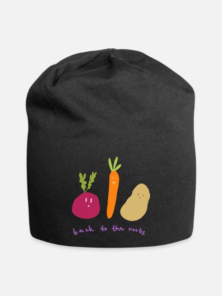 Back to the roots - Jersey Beanie - black