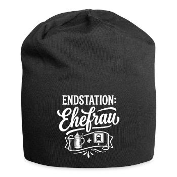 Endstation Ehefrau JGA Junggesellenabschied - Jersey-Beanie - Schwarz - Vorne