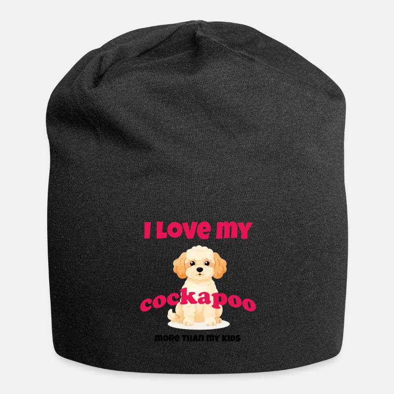 J’adore mon cockapoo – cadeau de doodle pour chien mignon - Bonnet en jersey - noir