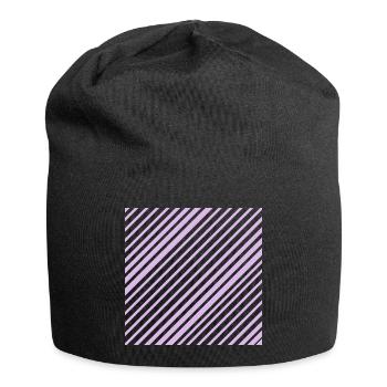 Grafische Linien mit diagonalen Streifen L-lila - Jersey-Beanie - Schwarz - Vorne