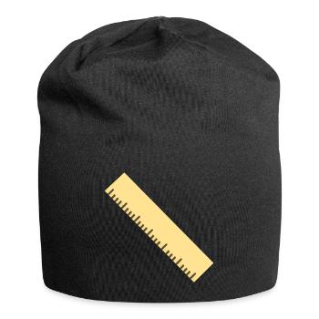 Diagonal Ruler Line Art - Jersey Beanie - black - Front