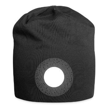 Circular Dot Burst Radiance - Jersey Beanie - black - Front