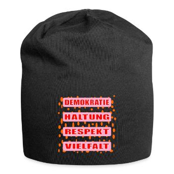 VIELFALT HALTUNG DEMOKRATIE - Jersey-Beanie - Schwarz - Vorne