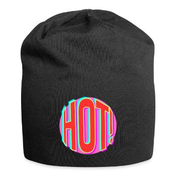 Neon Hot Retro Schriftzug - Jersey-Beanie - Schwarz - Vorne