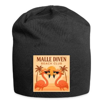 Malle Diven Beach Club Flamingo Mallorca Party - Jersey-Beanie - Schwarz - Vorne