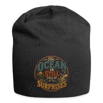 Der Ozean steckt voller Geheimnisse - Jersey-Beanie - Schwarz - Vorne