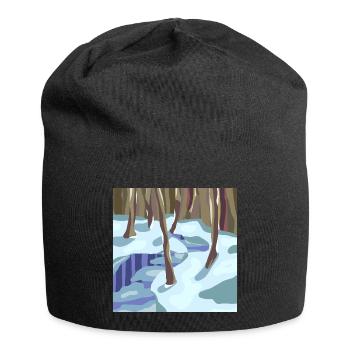 Winter Forest in Cold Shades - Jersey Beanie - black - Front