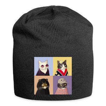 Cat Couture Quartett - Jersey-Beanie - Schwarz - Vorne