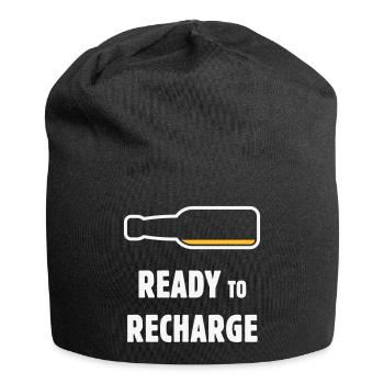 Ready To Recharge (Bier / Bierchen / NEG 2C) - Jersey-Beanie - Schwarz - Vorne