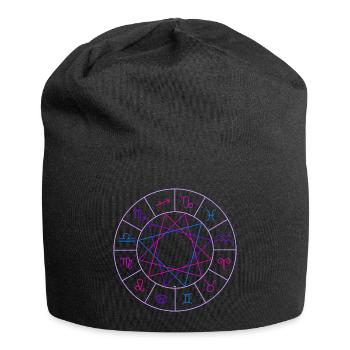 Rad der 12 Tierkreiszeichen - Jersey-Beanie - Schwarz - Vorne