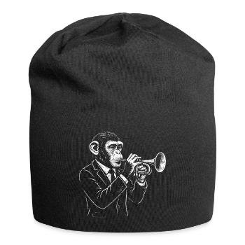 Chimp Jazz Trumpet in Suit - Jersey Beanie - black - Front