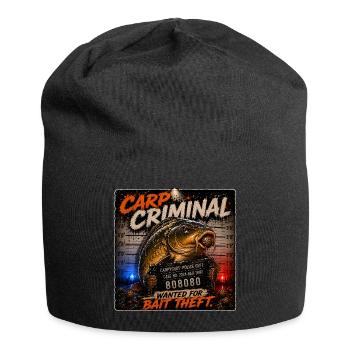 Carp Fishing Criminal Wanted For Bait Theft  - Jersey Beanie - black - Front