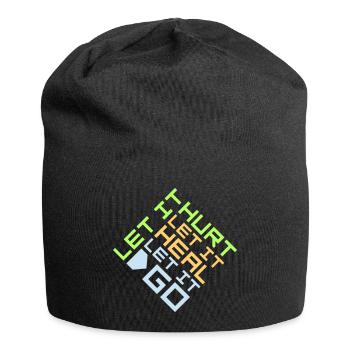 Let It Hurt Let It Heal Let It Go Inspirational - Jersey Beanie - black - Front