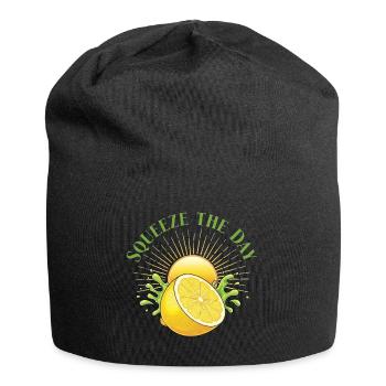 Squeeze the Day Zitronen-Splash - Jersey-Beanie - Schwarz - Vorne