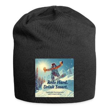 Ride Hard Drink Smart Mountain Fun - Jersey Beanie - black - Front