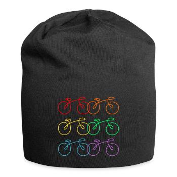 Roue de vélo à dessin linéaire - Bonnet en jersey - noir - Devant