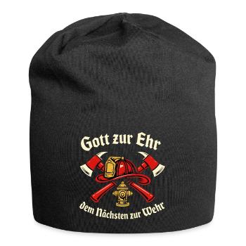 Gott zur Ehr – Nächsten zur Wehr - Jersey-Beanie - Schwarz - Vorne
