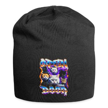 Ouvre la porte — Neon Cat Crew - Bonnet en jersey - noir - Devant