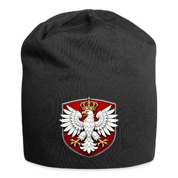 Aigle polonais avec écu de la couronne - Bonnet en jersey - noir - Devant