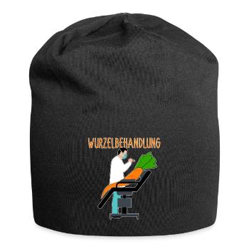 Wurzelbehandlung Garten-Witz zweideutig Karotte - Jersey-Beanie - Schwarz - Vorne