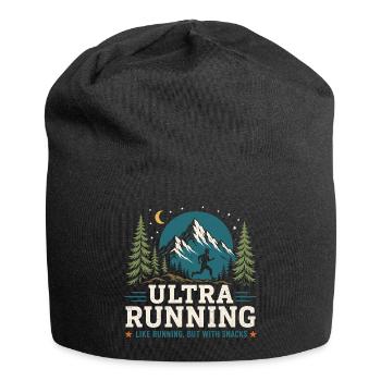 Ultralaufen – wie Laufen, aber mit einem Snack - Jersey-Beanie - Schwarz - Vorne