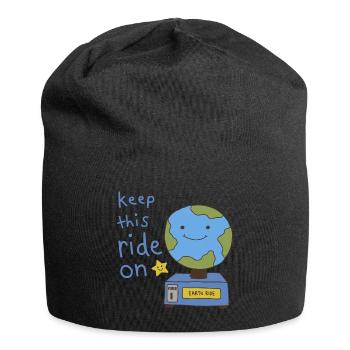 Behalte diese Fahrt auf der niedlichen Kawaii-Erde - Jersey-Beanie - Schwarz - Vorne