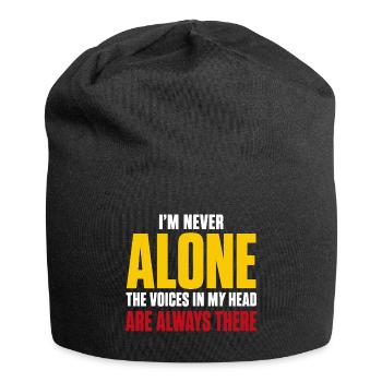 I'm Never Alone The Voices In My Head Humor quote - Jersey Beanie - black - Front