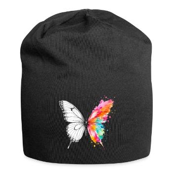 Aquarell-Schmetterling mit Tinte - Jersey-Beanie - Schwarz - Vorne